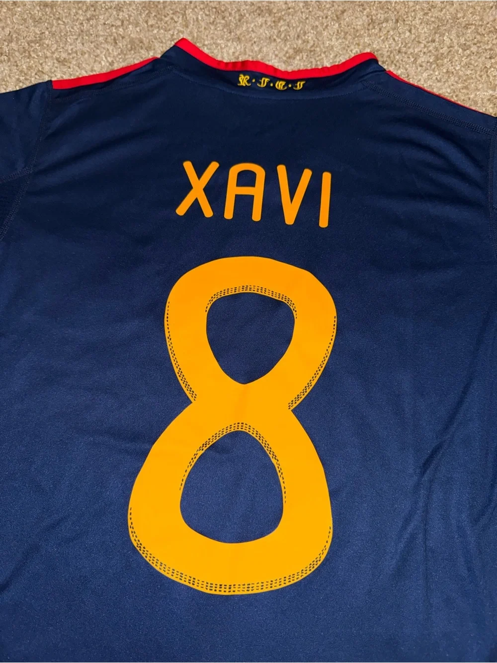 Adidas Spain 2010 Xavi Hernandez #8 Men’s Retro Away Soccer Jersey